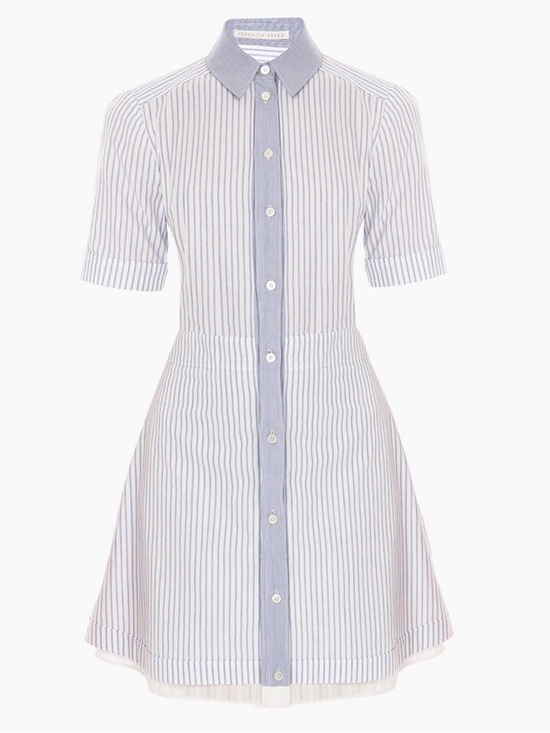 Veronica Beard Dresses & Skirts - Veronica Beard Blue and White Striped Shirt Dress